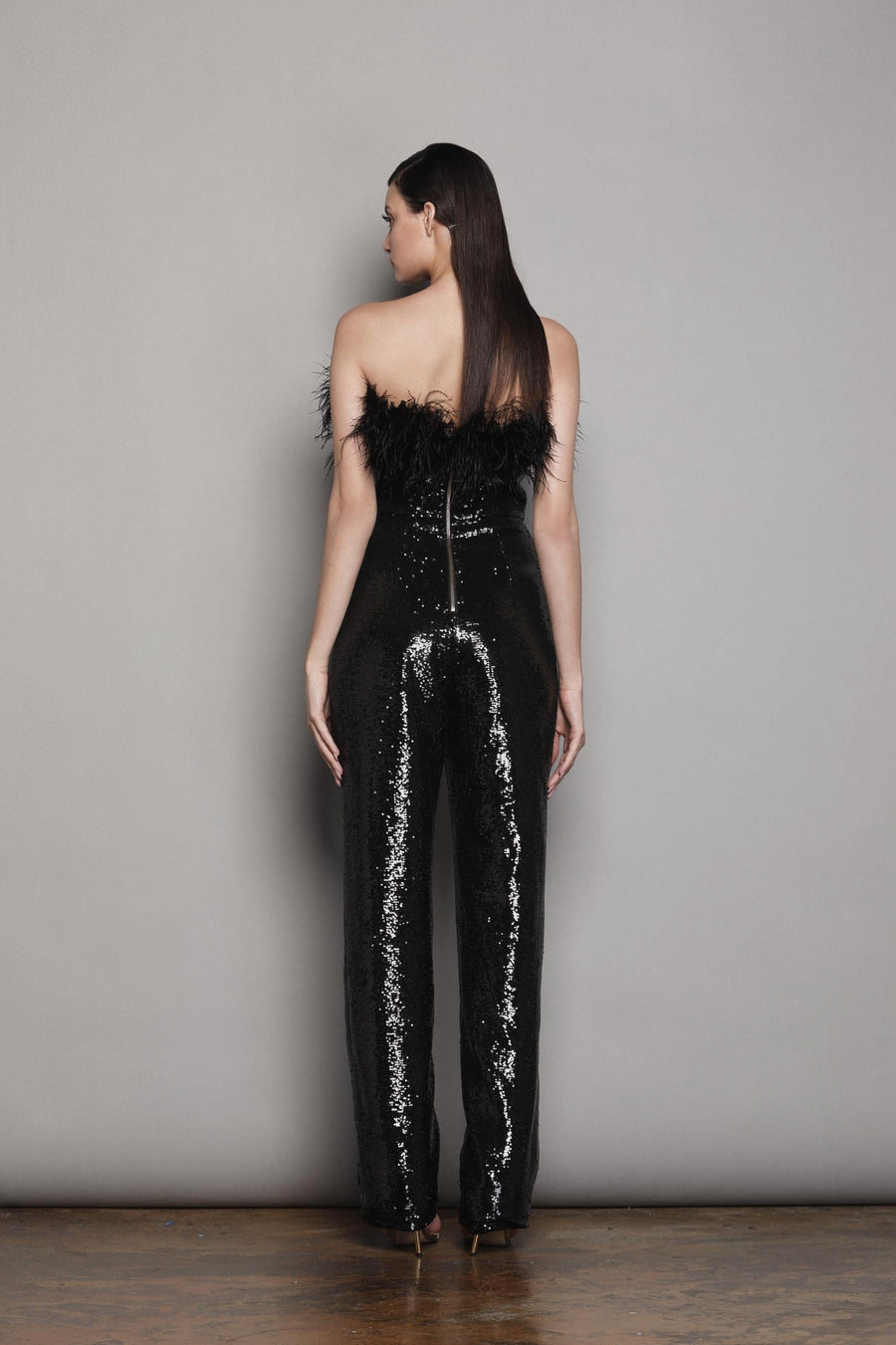 LOLA BLACK SEQUIN JUMPSUIT