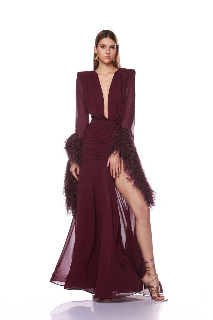 NEW GEISHA BURGANDY GOWN