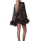 NEW FARAH NOIR SEQUIN MINI DRESS