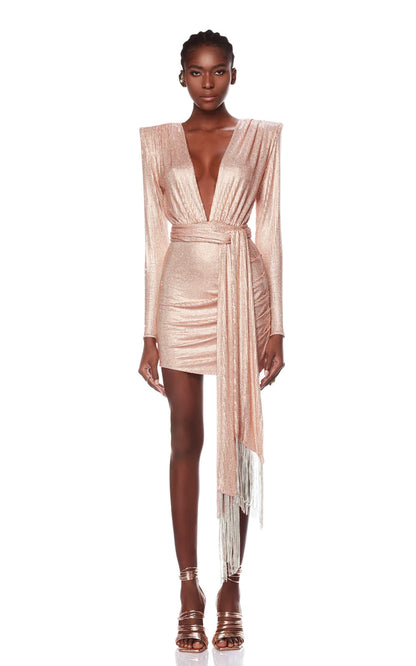 RIHANNA STARLIGHT NUDE MINI DRESS