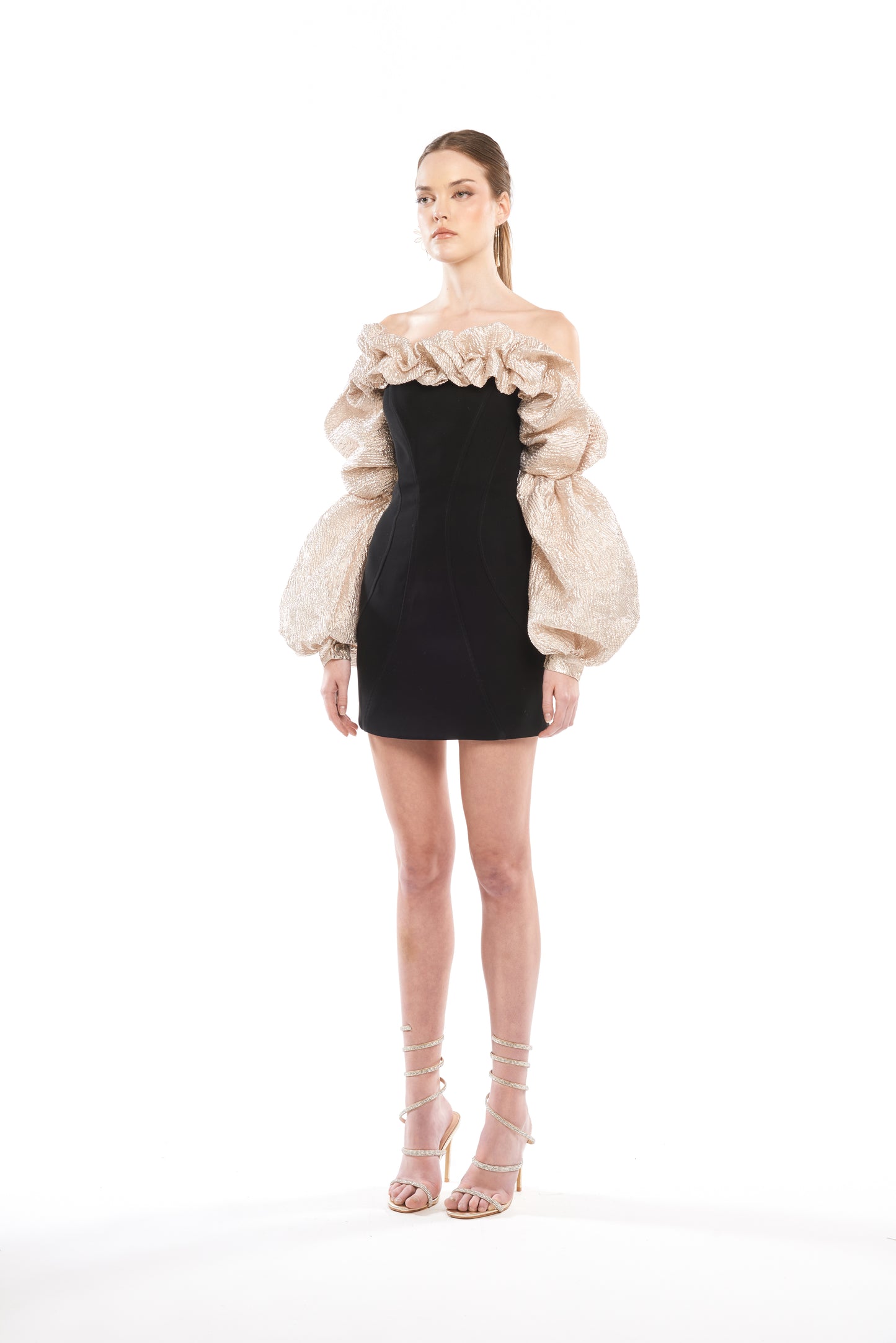 NEW LIGHT GOLD WAVY JACQUARD