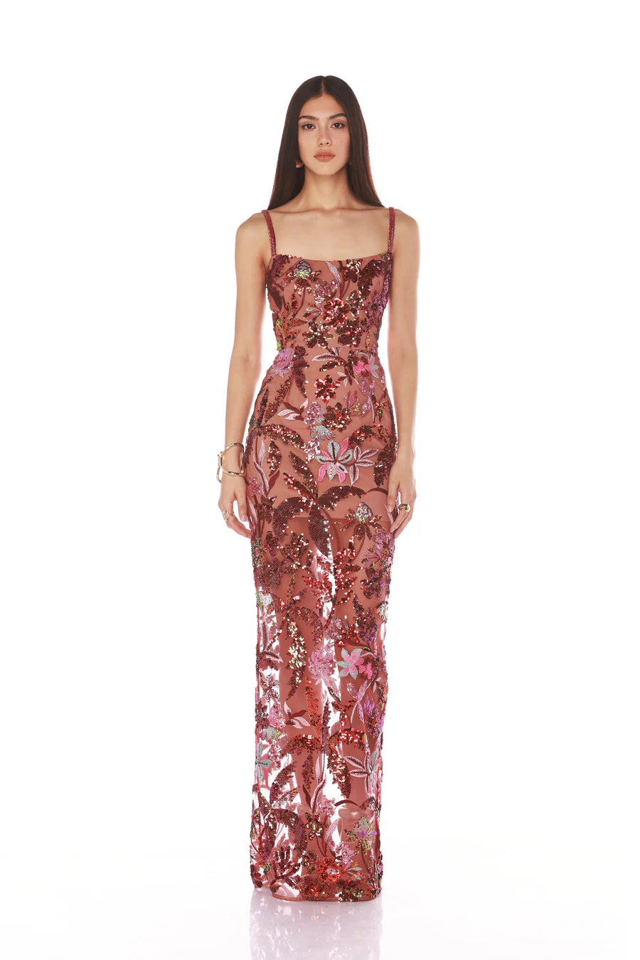 NEW DAHLIA LEONA EMBROIDERED GOWN