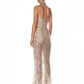 GISELLE SILVER SEQUIN GOWN