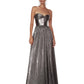 FLORENCE STRAPLESS SILVER GOWN