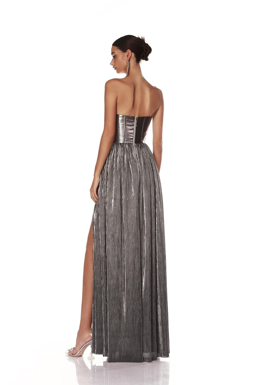 FLORENCE STRAPLESS SILVER GOWN