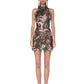 NEW LEONA EMBROIDERED HALTERNECK MINI DRESS