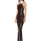 NEW WEDNESDAY SEQUIN HALTERNECK GOWN