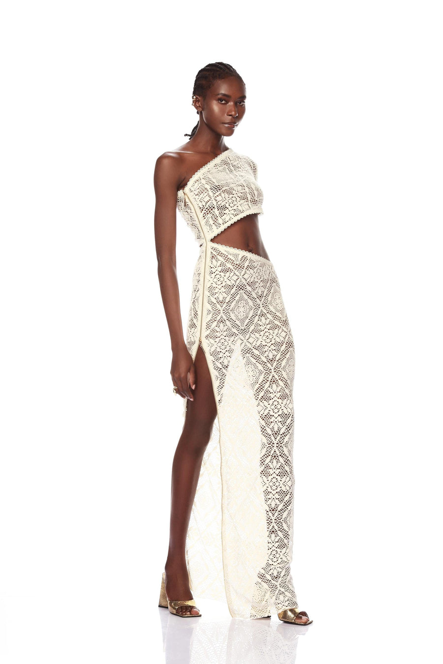 AMEENA CUT OUT ONE SHOULDER GOWN