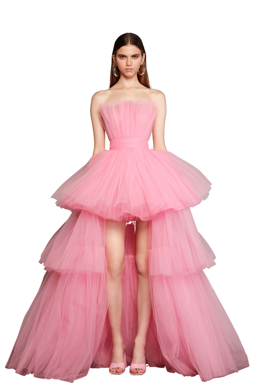 ANNA BABY PINK TIERED MAXI