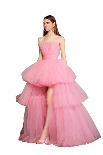 ANNA BABY PINK TIERED MAXI