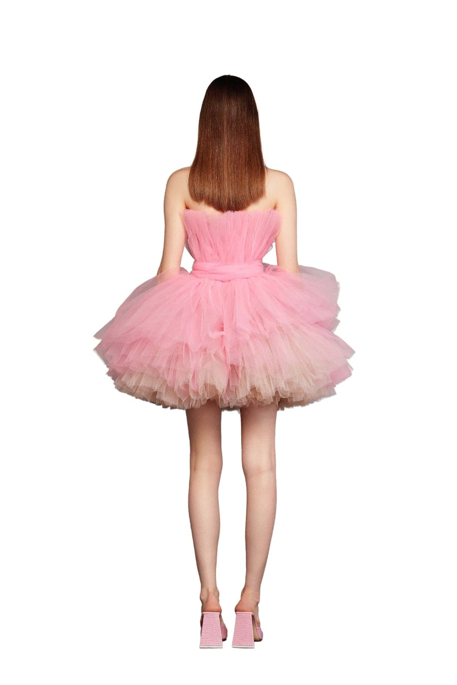 ANNA BABY PINK TIERED MINI