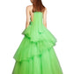ANNA HALTERNECK NEON MINT TIERED GOWN