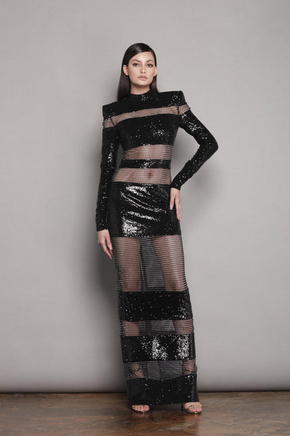 ELISE DIAMOND NOIR GOWN