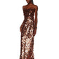 NEW FARAH STRAPLESS GOLD GOWN