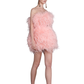 FEATHER PINK MINI DRESS