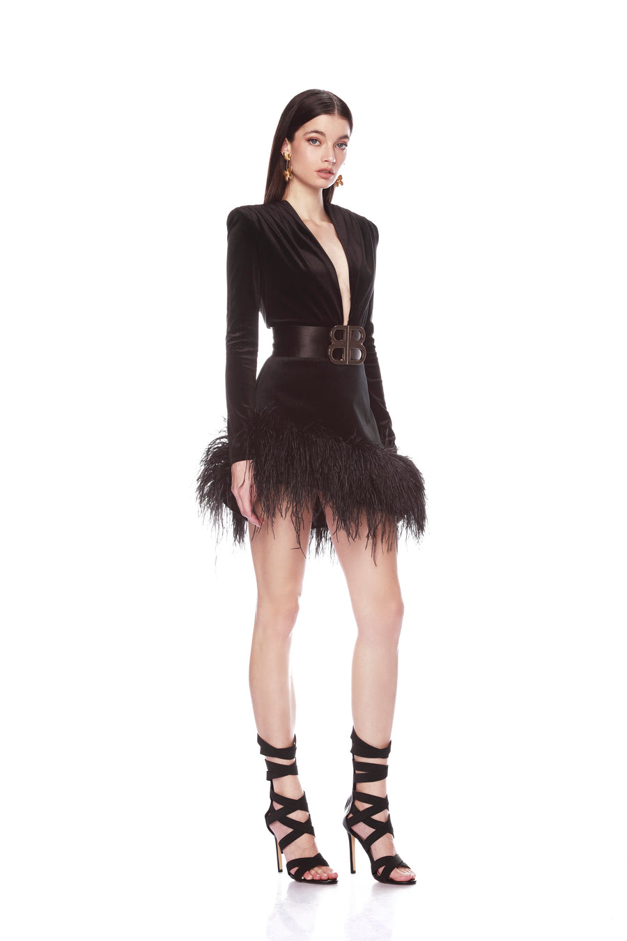 FIORA MINI-JURK MET LANGE MOUWEN 