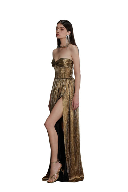 FLORENCE STRAPLESS GOLD GOWN