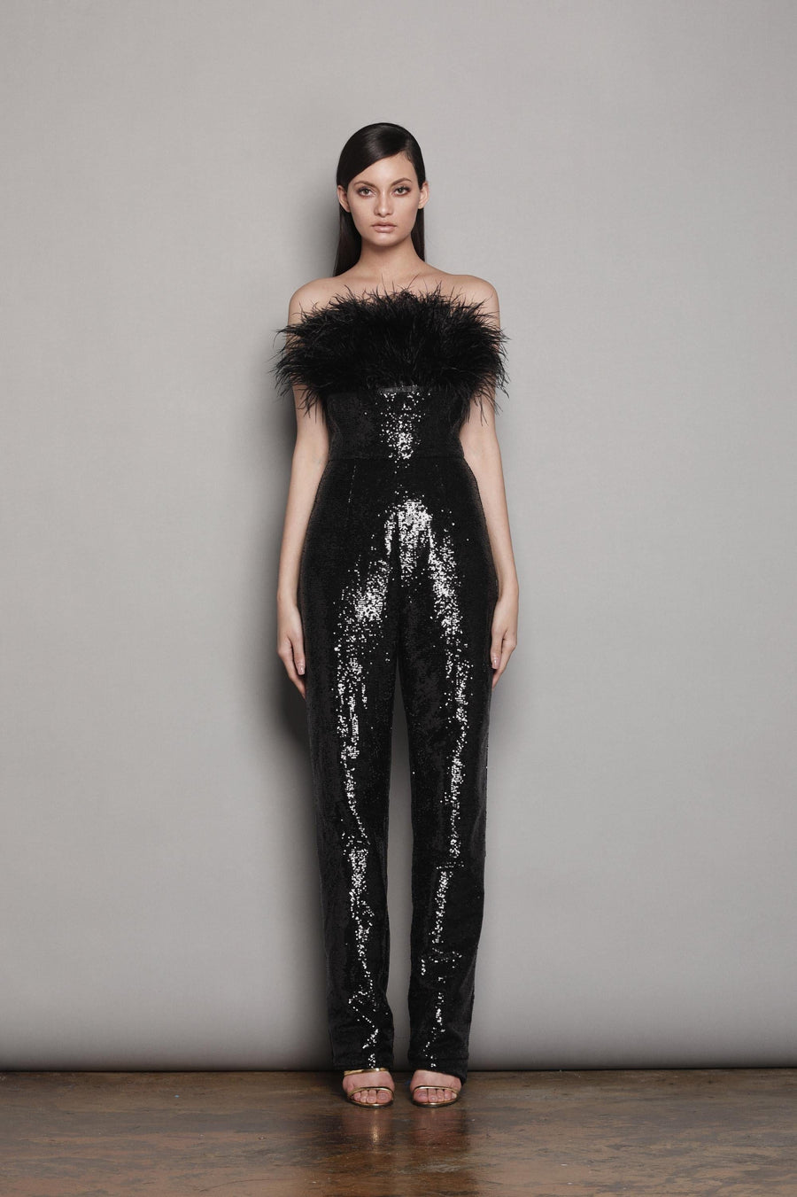 LOLA BLACK SEQUIN JUMPSUIT
