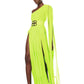 NIA GREEN ONE SHOULDER GOWN