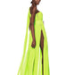 NIA GREEN ONE SHOULDER GOWN