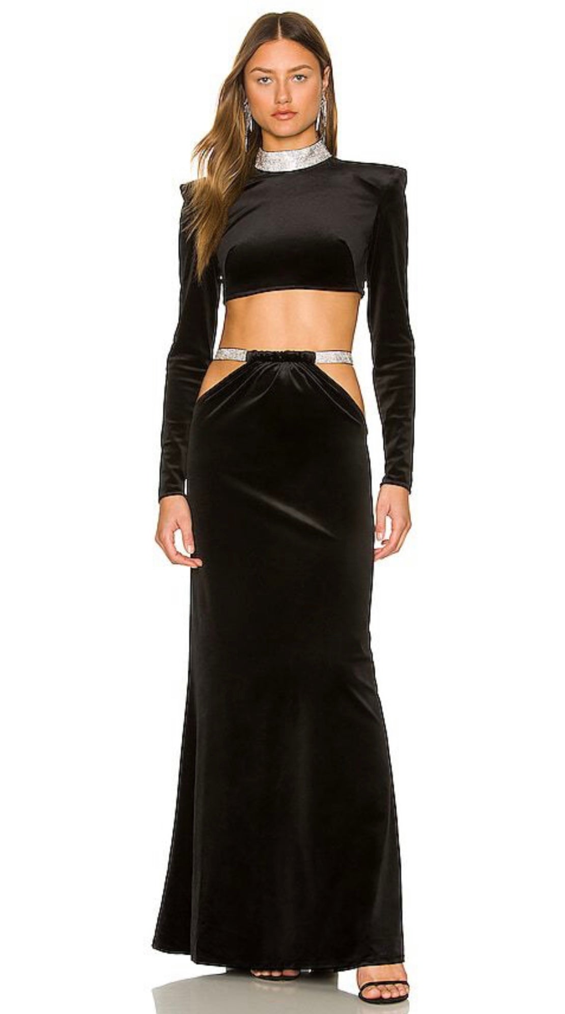 CLEOPATRA BLACK VELVET TWO PIECE SET